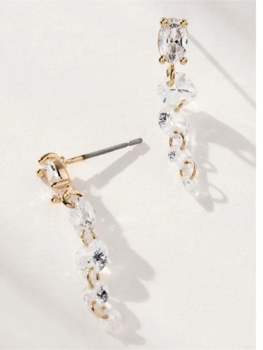 New! Anthropologie Clear Crystal Drop Earrings NWT (4005)